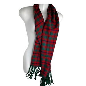 Vintage Barclay Clover Colorful Tartan Plaid Scarf
